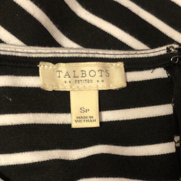 Talbots Sleeveless Black and White Striped Midi Dress - Picture 5 of 8